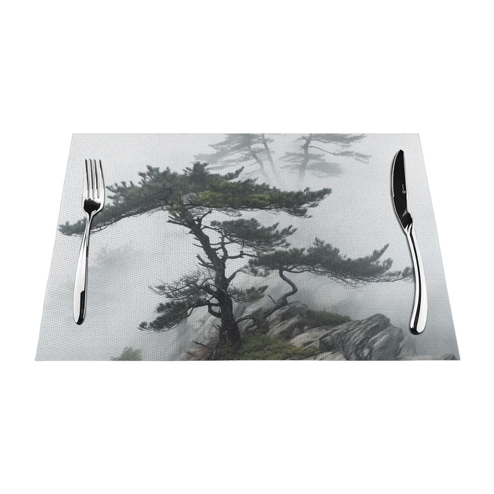 Set de table motif montagne pour une décoration de table apaisante