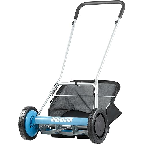 American Lawn Mower Company 1804-18 18-Inch 5-Blade Walk Behind Reel Lawn Mower with Grass Catcher