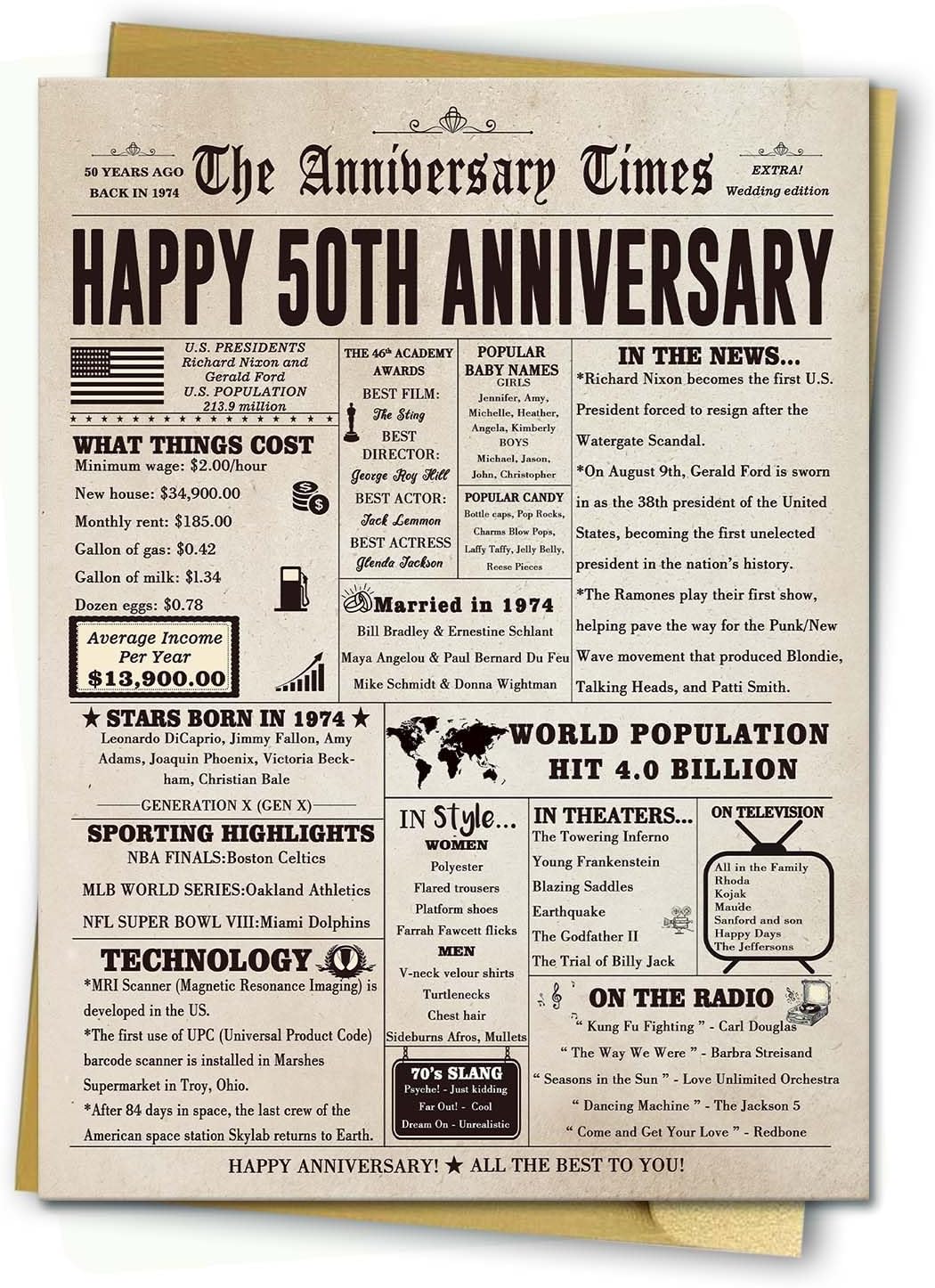 Designer Greetings No Small Achievement Doves 50th : Fiftieth Wedding Anniversary Congratulations Card For Couple