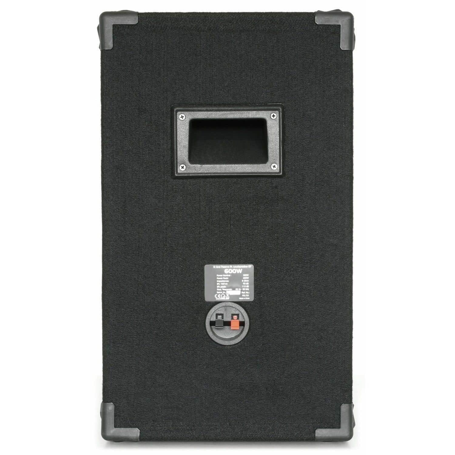 MAX XEN-3508 Passive PA Lautsprecher Set, 500 Watt Partyboxen Set, 10 Zoll Passiv, Disco, DJ Party Lautsprecher, Lautsprecherboxen, 8 Zoll - Schwarz