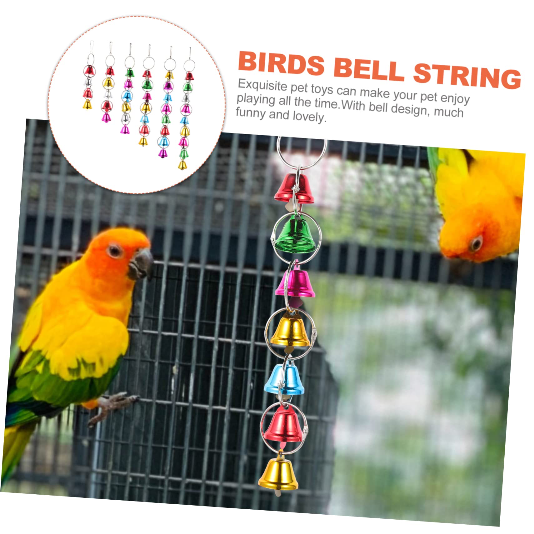 Yardwe 12piezas Campanas para Aves Juguetes Colgantes para Periquitos y Diversión para Decoración De Jaula y Juguetes De Masticar