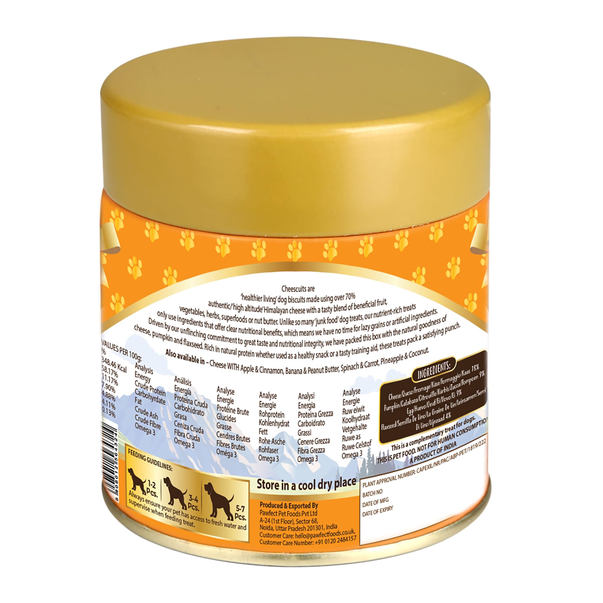 Pawfect Cheesecuits, Cheese Biscuits with Pumpkin, Flaxseeds & Eggs for Dogs- 100% Natural, Grain-free, Hypoallergenic - Image 2
