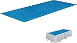 Bestway 58240 Bâche solaire pour piscine hors sol rectangulaire Bleu 382,7 x 179,3 cm - 1