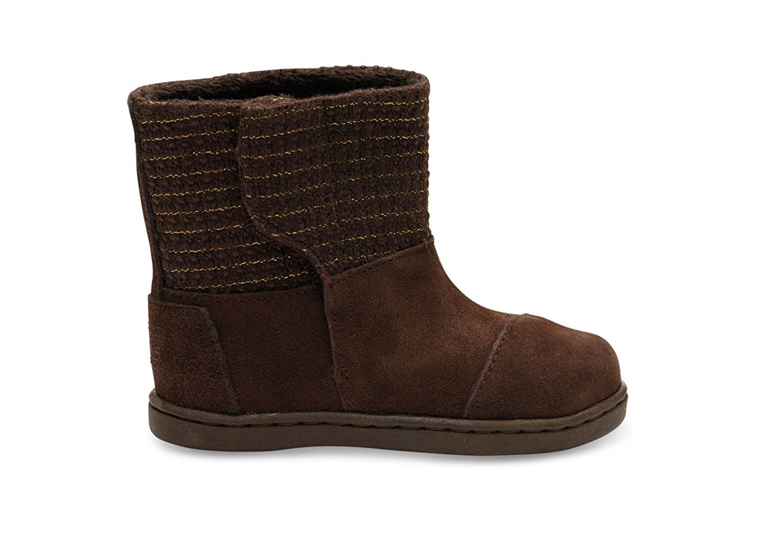 TOMS Kids Unisex Suede Metallic Chocolate Suede Nepal Boot Tiny 5