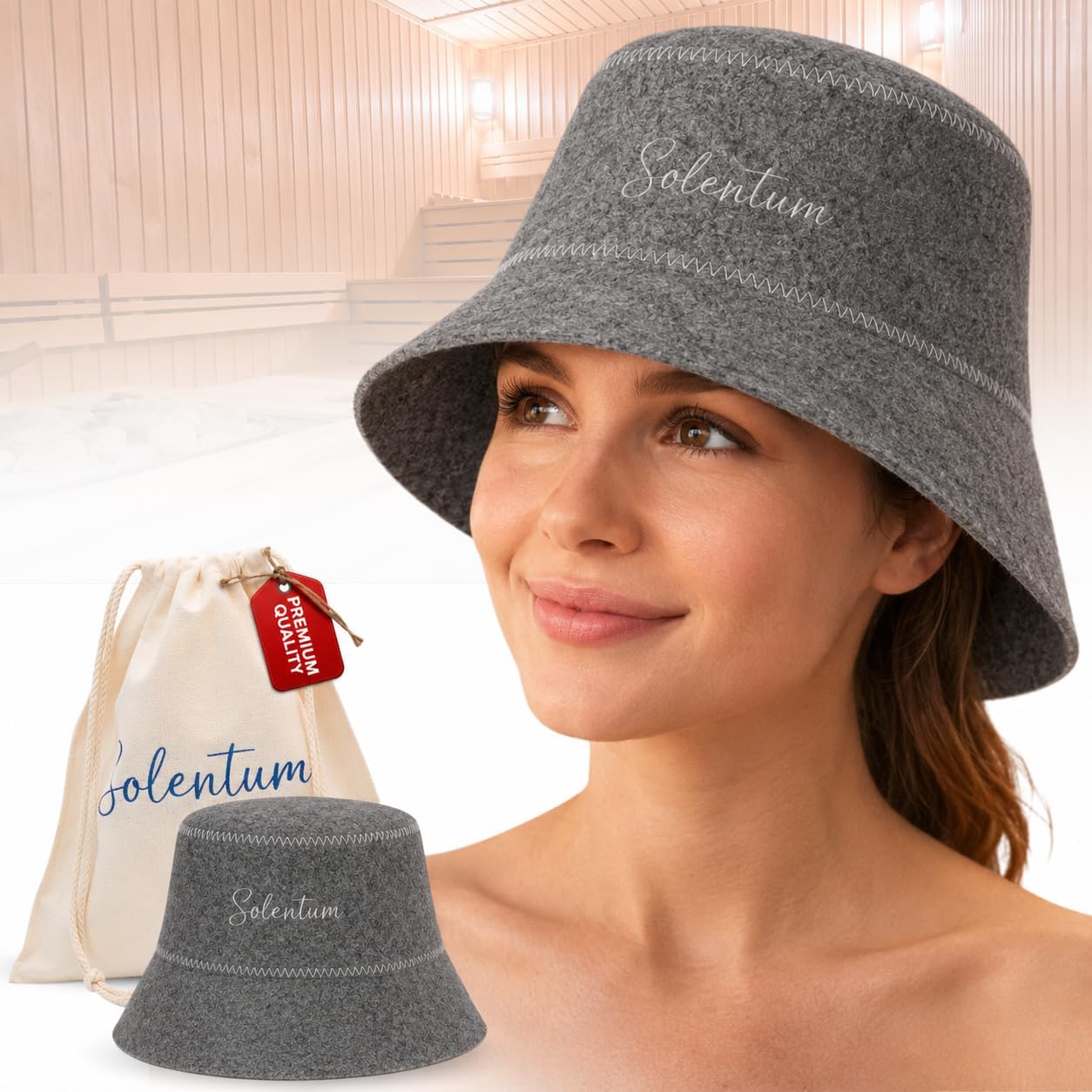 Premium Sauna Hat for Men and Women Protect Hair Inside Banya - Head Protector Cap Ladies Spa Essentials Saunas Accessories