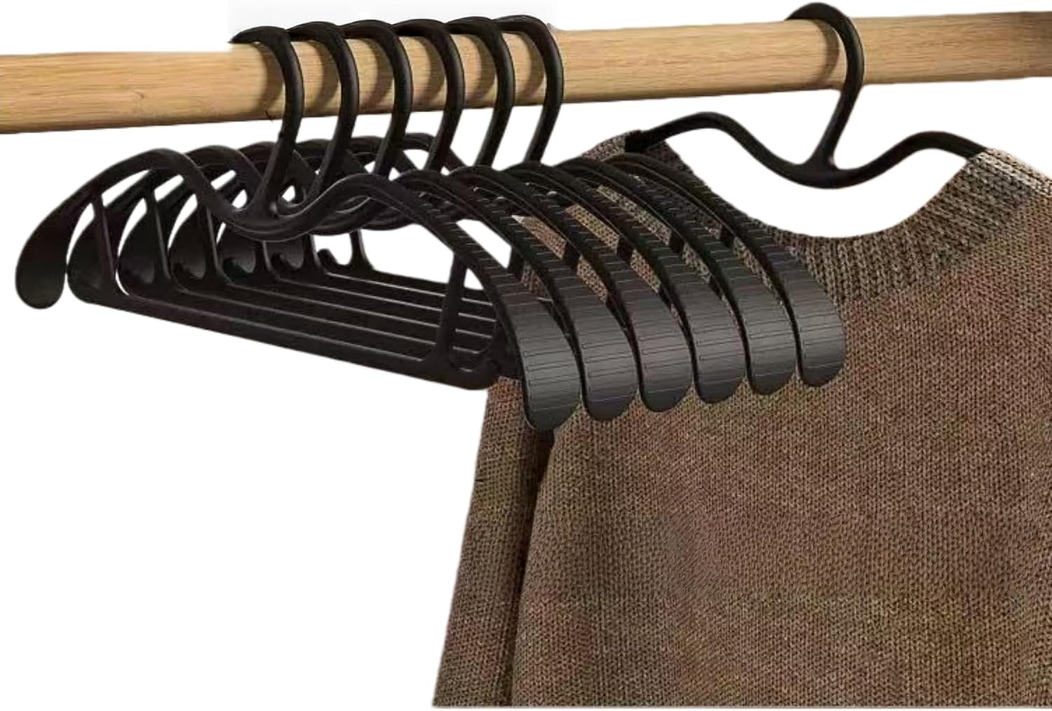 Short Neck Coat Hanger Wide Shoulder Hangers Black