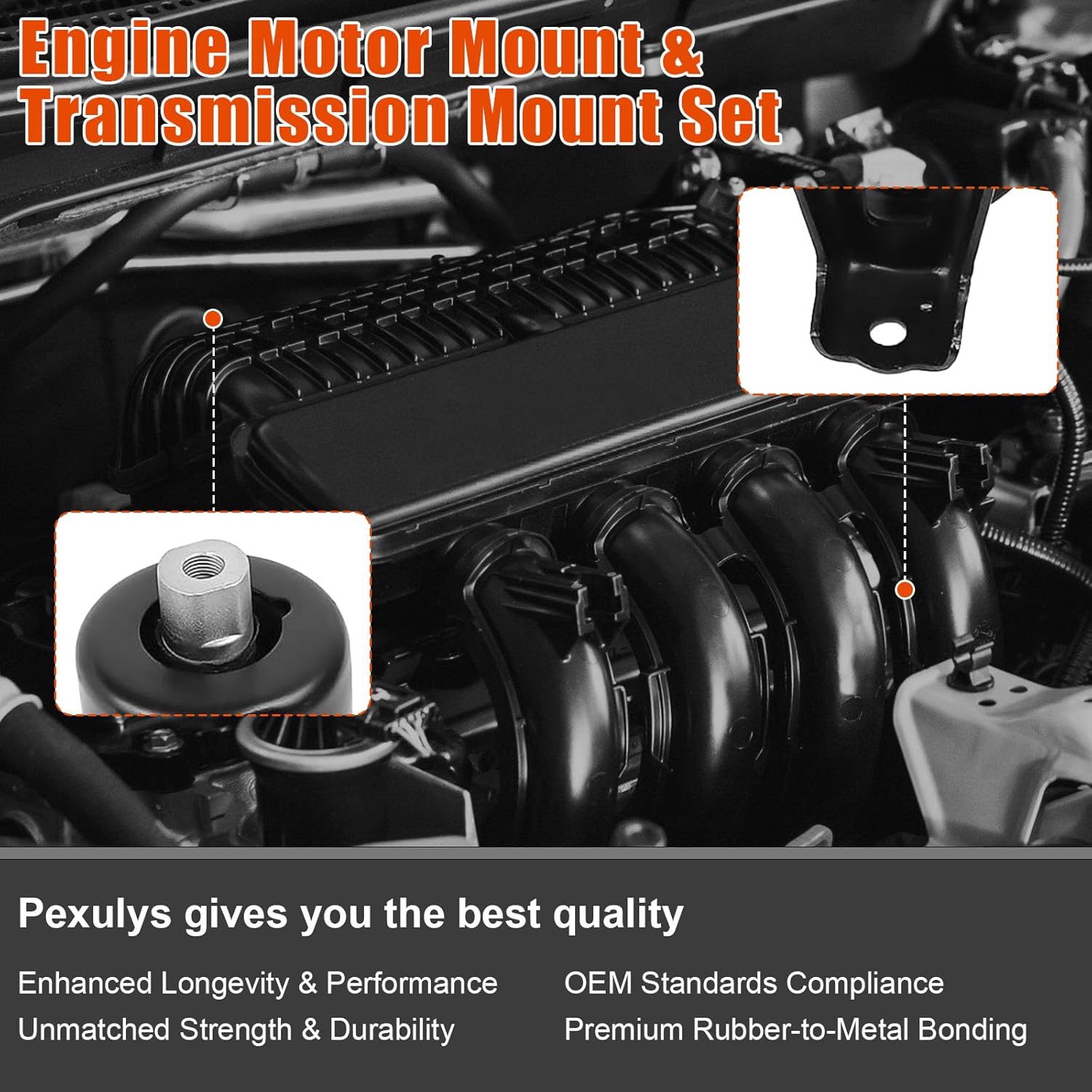 5Pcs Engine Motor Mount & Transmission Mount, Fit For Nissan Altima 3.5L 2007-2012, For Maxima 3.5L 2009-2014, Replace: A4355HY A4356HY A4365HY A7361 A7363