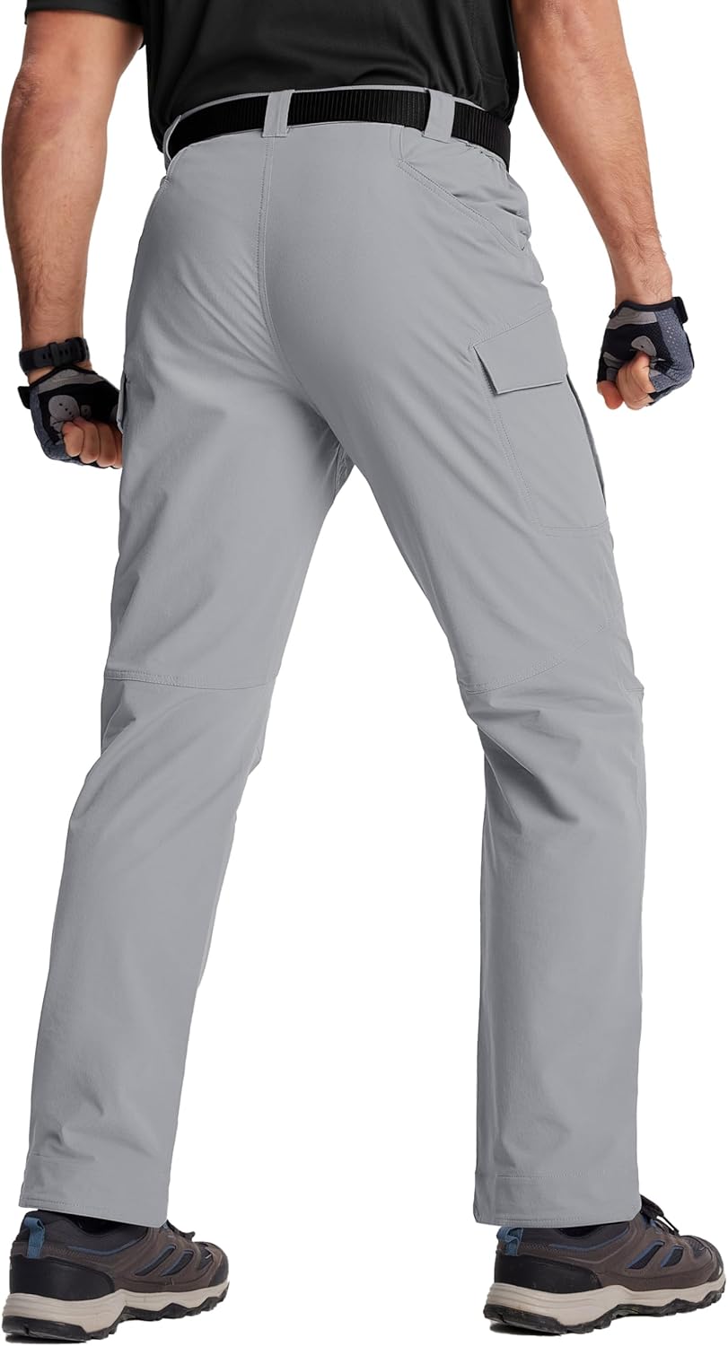 TACVASEN Men's Cargo Work Pants Construction Tactical Water Resistant Lightweight Outdoor Hiking Pants with 9 Pockets - Image 2