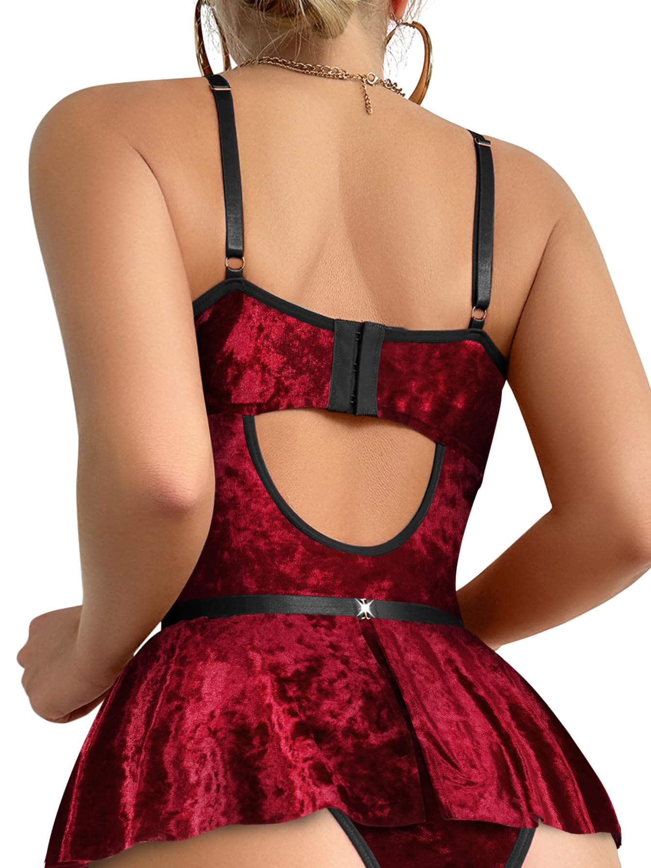Sexy outfit Seksowne pończochy dżetów podwiązka w kształcie serca fiszbiny kwiecista siateczka koronkowa przezroczysta bielizna dla lalki Teddy body zestaw spódnic