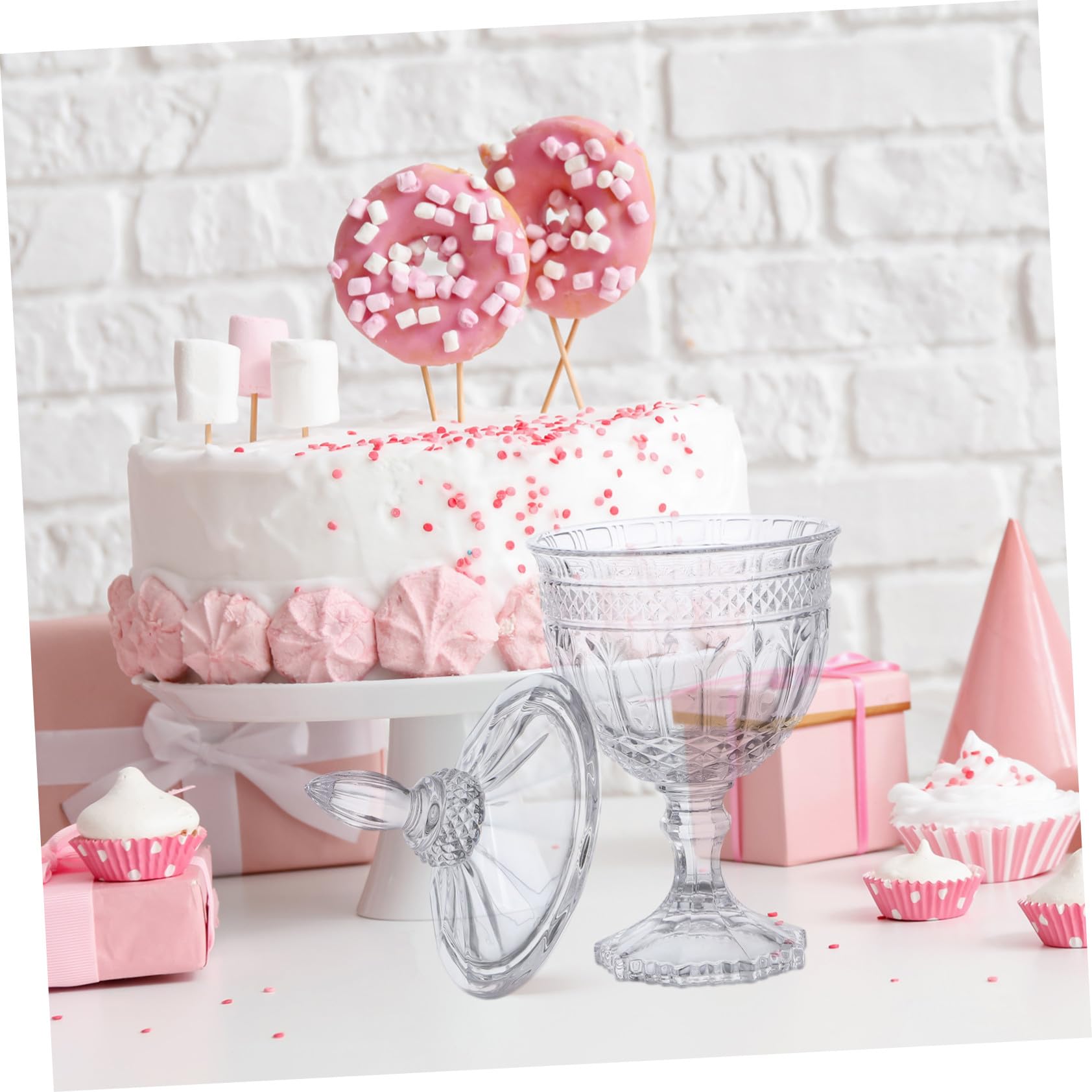 Gatuida Bonbonnière en Verre Style Européen Couvercle, Rangement Décoratif