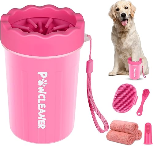 Miniatura 27 de Limpiador profesional 7 en 1 de patas de perro para perros y gatos, incluye 1 lavadora de patas portátil, 1 cepillo de baño, 2 cepillos de dientes