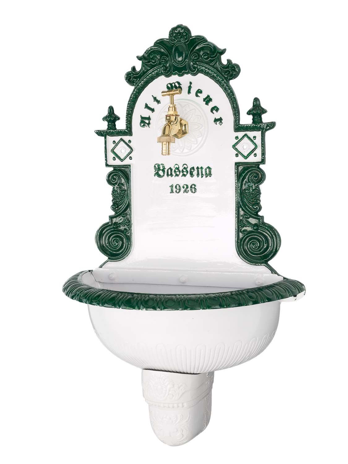 aubaho Lavandino Fontana Alluminio fontane a Muro 72 Centimetri in nostalgico Fontana