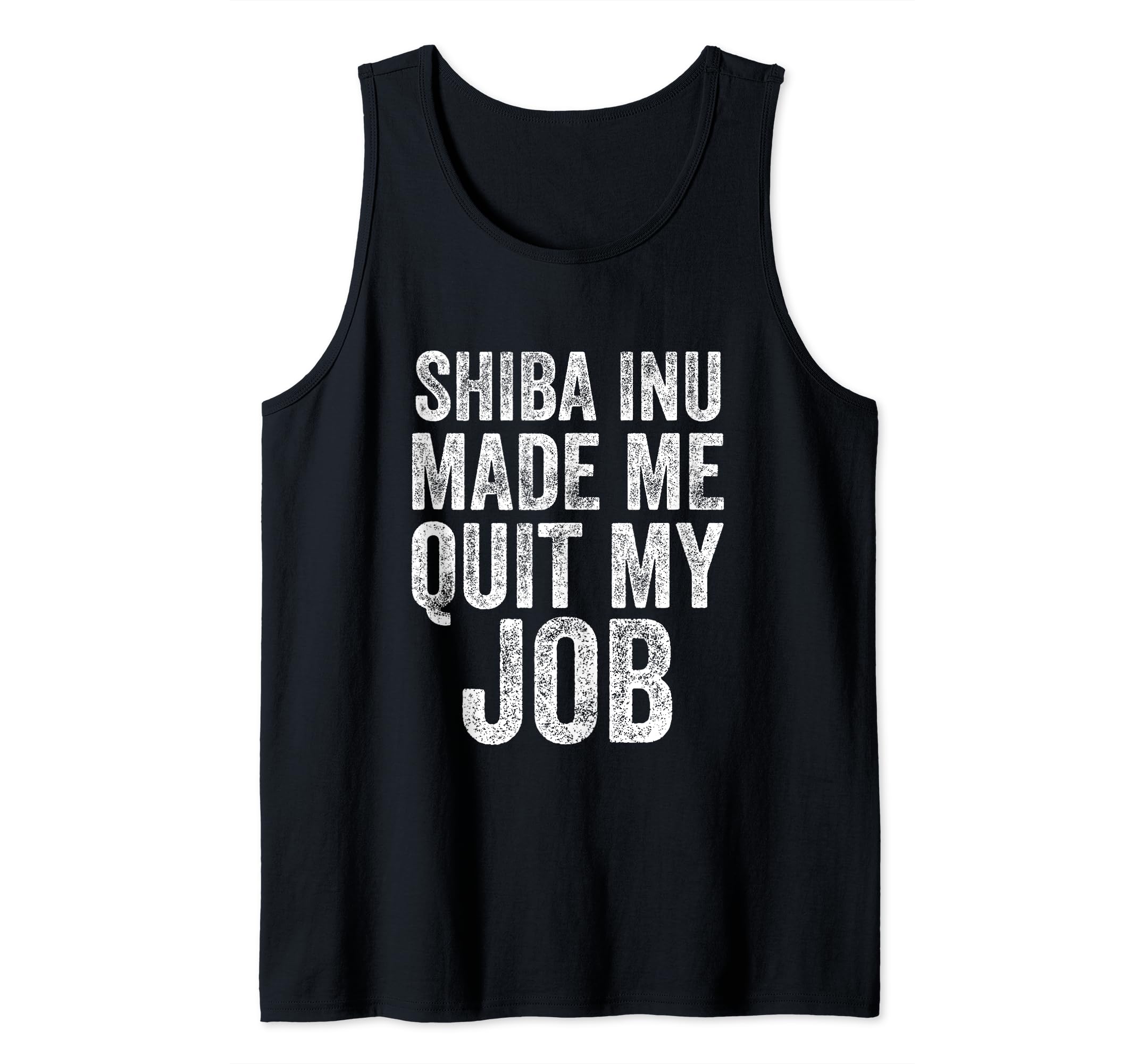Shiba Inu Made Me Quit My Job Funny HODL Cryptocurrency Coin Tank Top, Black