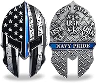 Vista 1 de Moneda de desafío militar de la USN Navy Thin Blue Line Lives Vive Regalo de veterano