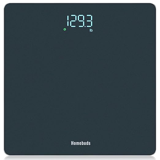 Homebuds Digital Weight Scale, High Precision in 0.1lb by Our Professional Factory Since 2001, Scale Body Weight LED Display and Step-On, 3*AAA Batteries Included, 400lb/182kg, Blue