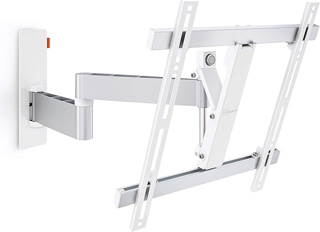 Vogel's WALL 3245 full-motion TV wall bracket for 32-55 inch TVs, max. 44 lbs (20 kg), swivels up to 180º, tiltable, TV wall mount, max. VESA 400x400, Universal compatibility, White