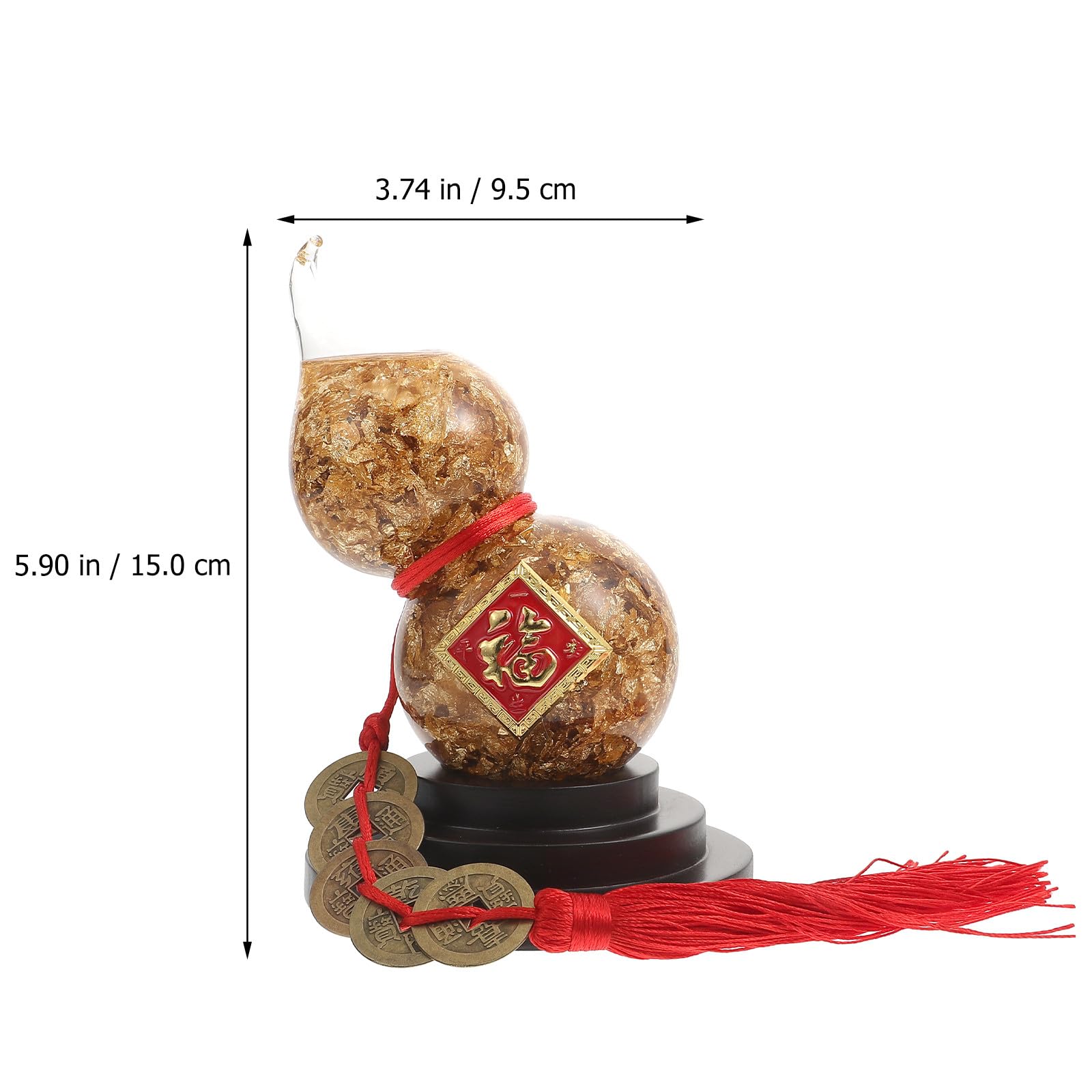Ipetboom Ornement Richesse Symbole Décoration ou et Prospérité Intérieure pour Artisanal Calebasse Dorée en Verre Feuille d'or de Bureau Maison