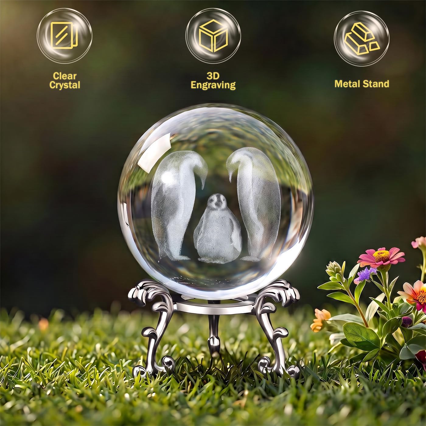 MAIBAOTA Penguin Gifts for Women 3D Crystal Penguin Decor Figurines image 2