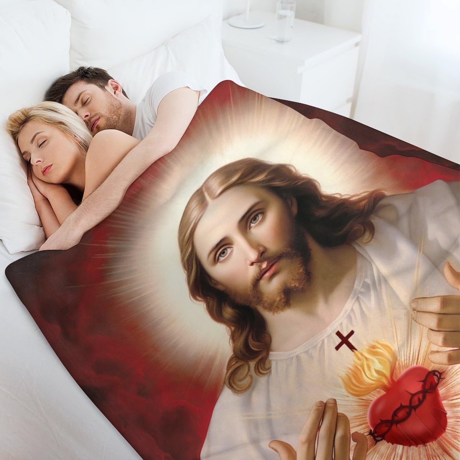 Amazon.com: Vendhui Jesus Image Blanket Anti Pilling Christ