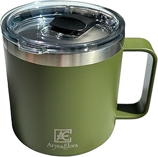 Arya&Elora 14oz Insulated Coffee Mug with Magnetic Lid | Stainless Steel Travel Tumbler | Double-Walled Vacuum Camping Cup...