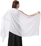 Ladiery Shawl et enveloppes pour robes de soirée, Mousseline douce Mousseuse Sparkly Strass Echarpe formelle de mariage Châle en cuir pour femmes
