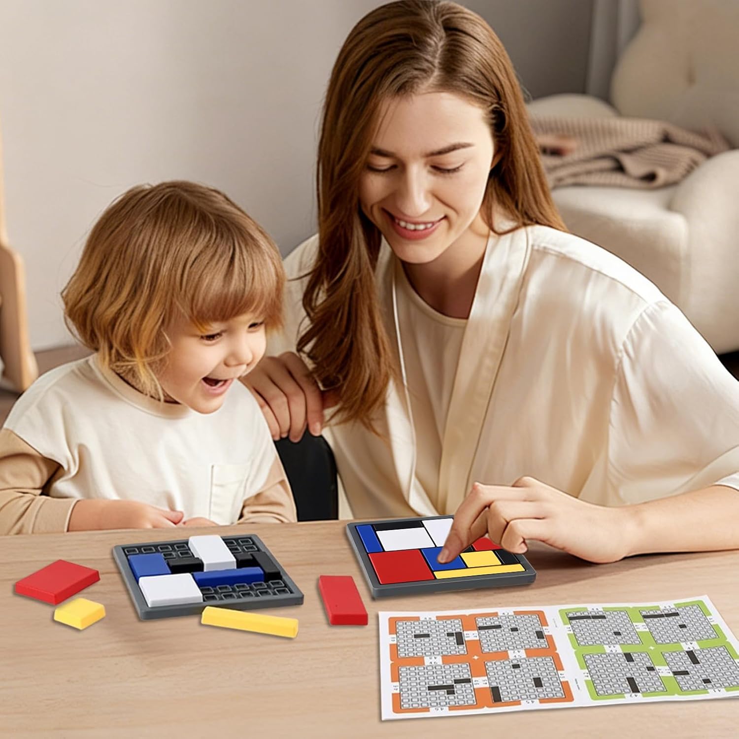 Logic Puzzles for Adults & Kids - 88 Challenges Brain Teaser Game with 4 Difficulty Levels, Portable STEM Thinking Toy for Travel & Home, Cognitive Skill Building Educational Game for Ages 6 to 99