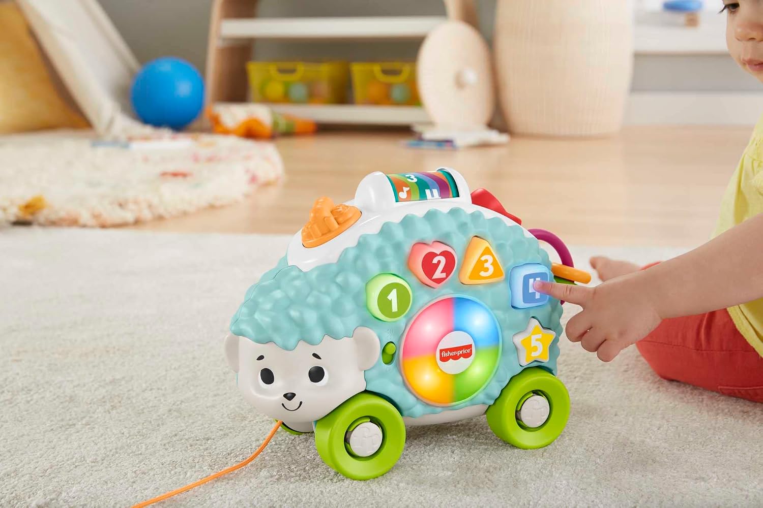 Fisher-Price Linkimals Manon The Hedgehog, Interactive Baby Learning Toy, Sounds and Lights, French Version, 9 Months and Above, GJB08