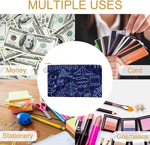 Miniatura 5 de Physics Elements Science Canvas Coin Purse Pouch Change Cash Wallet Cosmetic Makeup Bag for Money Pen Organizer