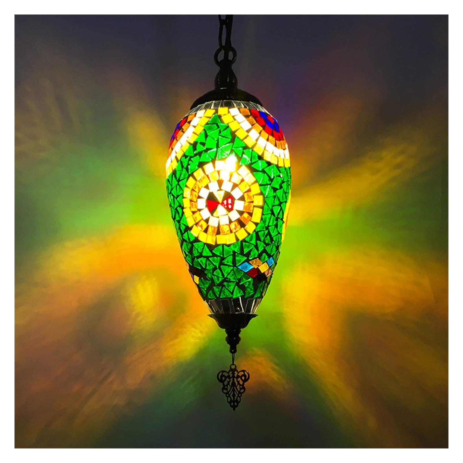 lampadario Lampada a sospensione a forma di oliva a forma di lampada a mosaico colorato a mano colorato a forma di lampadario regolabile squisito (9 colori) Lampadina E14 Soggiorno Camera da letto Cor