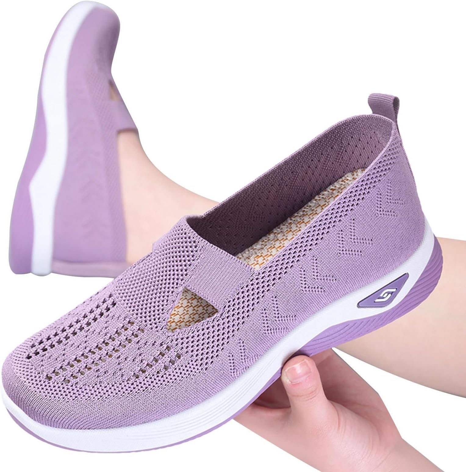 Orthopedic Walking Shoes for Women, Lightweight Women's Orthopedic Trainers, Breathable Slip On Trainers, Womens Sneakers Pumps for Sports Hiking Running