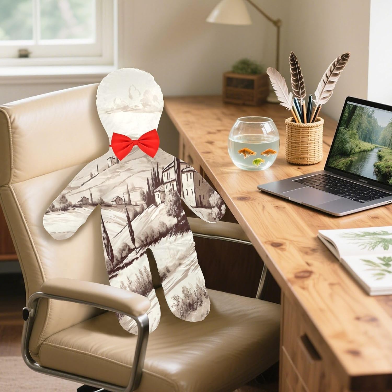 Rustic Italian Drawing Human-Shaped Pillow Soft Body Pillows Washable Velvet Pillows for Anxiety Relief Sleeping Cuddling & Support