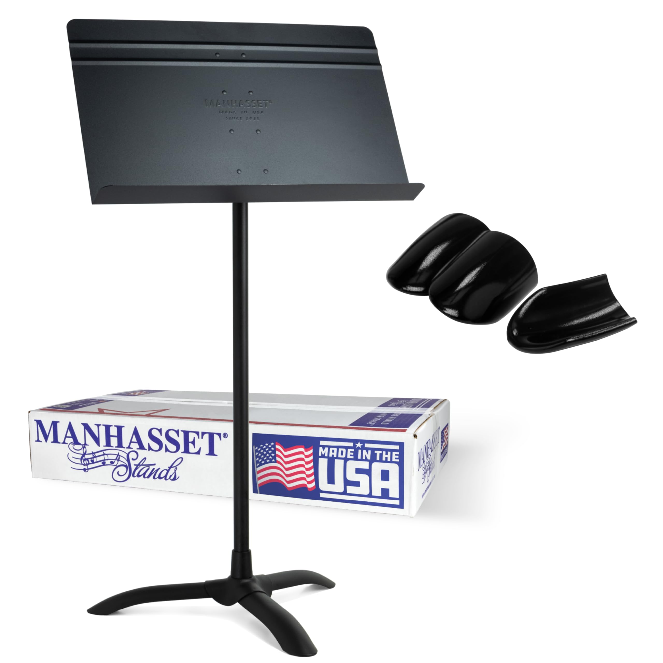 Manhasset Music Stand for Sheet Music, 48 Symphony Model and Manhasset Model 1700 Music Stand Floor Protectors