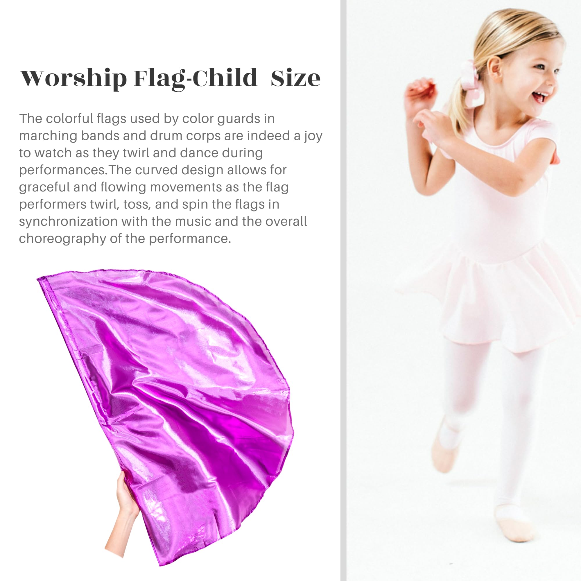 Anbetungsflagge Aus Polyester – 127 Cm, Mit Flexibler Stange, Silber, Für Tanz Und Lobpreis