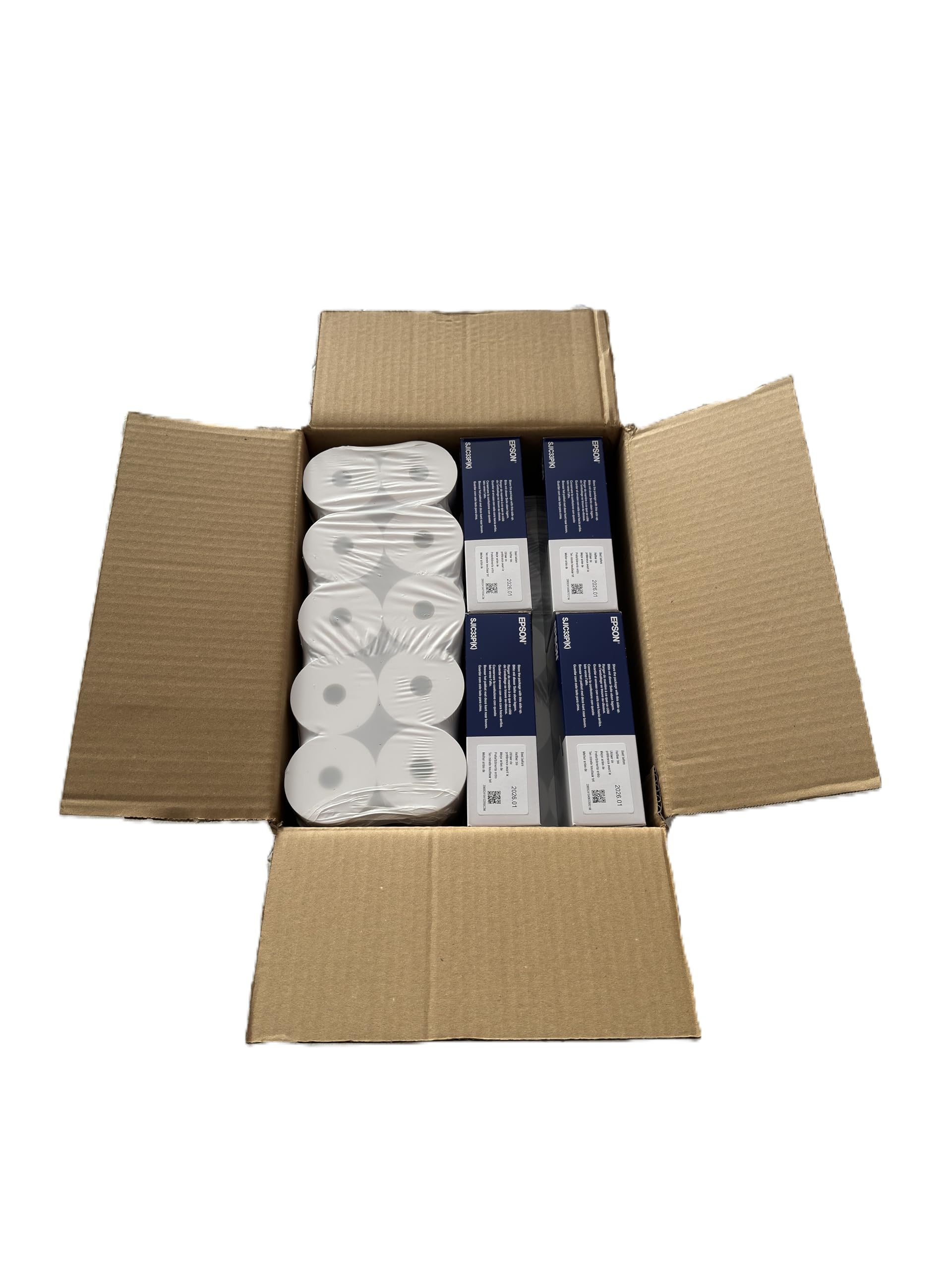 70 Bobines de Papier et 4 Cartouches d'encre Noir pour Imprimante Epson TM-J7200/TM-J7700
