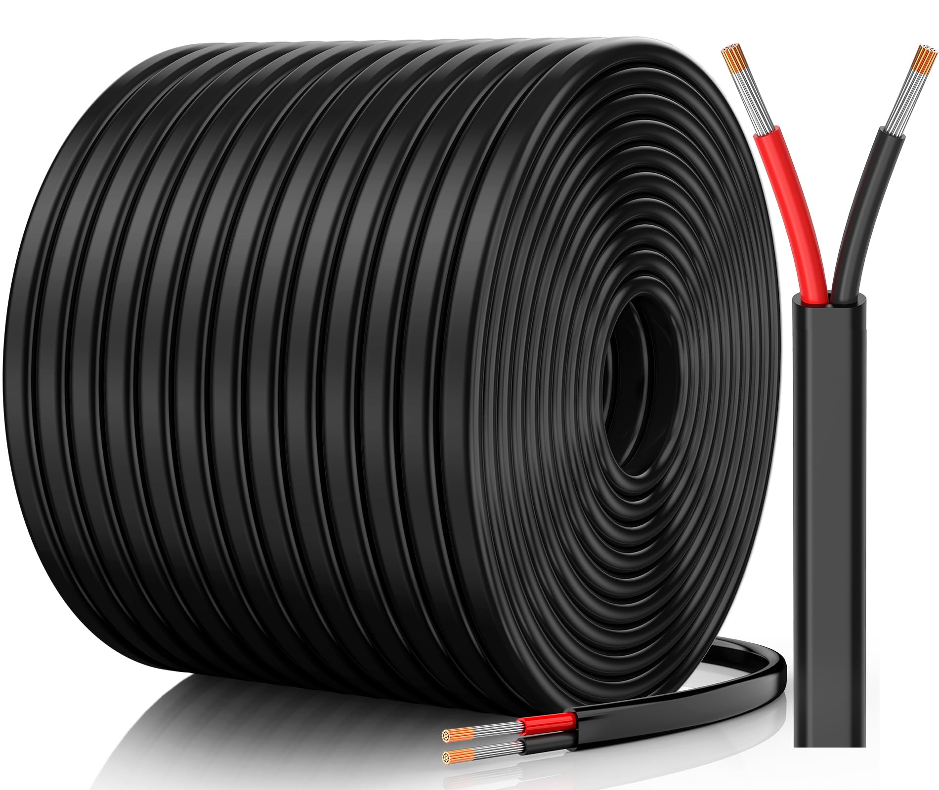 14 Gauge Wire, 14 AWG 2 Conductor Electrical Wire, Flexible/Oxygen-Free Tinned Copper/Stranded PVC 14/2 Cord for Automotive, Marine, LED Strips, Solar, RV, Lighting (200FT/60.9M)