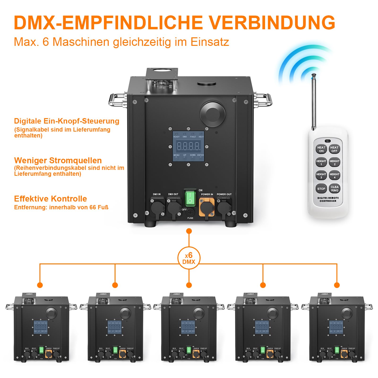 Pyrotechnikmaschinen, 2PC 750W DMX Wasserdichtes Cold Spark Maschine mit Flightcase, Fernbedienung für Partys Halloween Weihnachten Hochzeiten Sporting Events