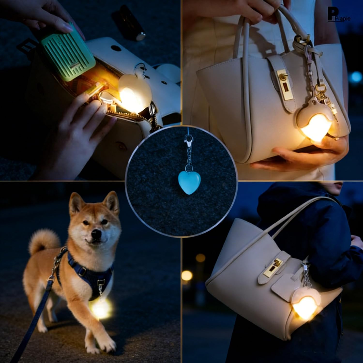 2pcs Purse Glow Heart Light - Automatic Sensor Purse Lamp, Touch Activated Handbag Light, Portable Handbag Night Light, Heart Shaped Purse Lamp for Purse Women Girls Mother Friends (White) - Image 3