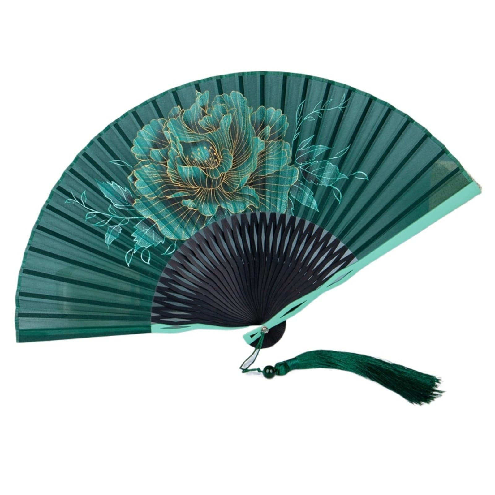 SXTYYH Folding Hand Fan, Portable Chinese Art Printing Bamboo Silk, Party Wedding Gift Home Decor, Folding Fans, Handheld Fan for Women Foldable(B)