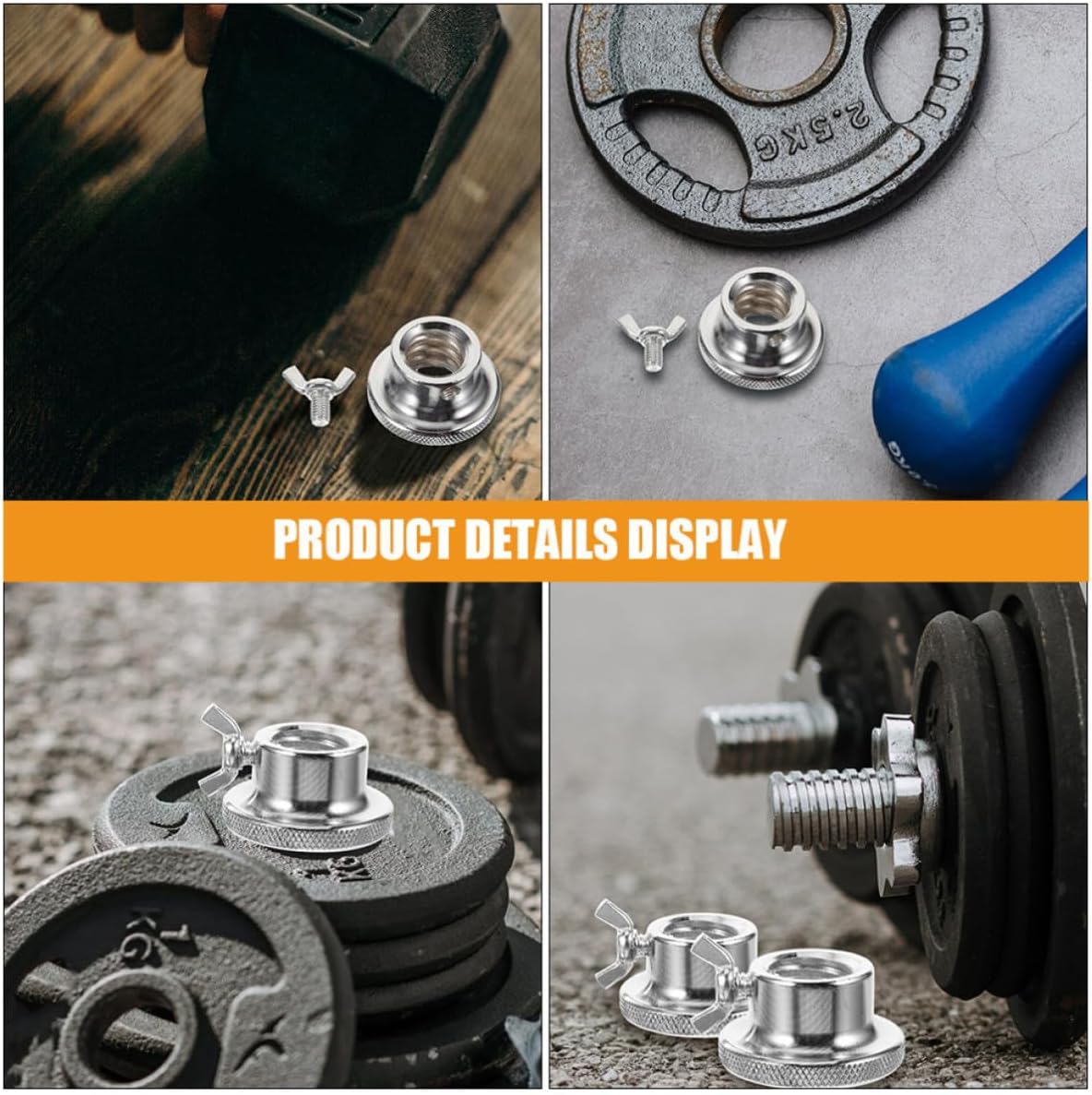 Hemobllo 6pcs Self-Locking Barbell Bar Nut Anti-Slip Cast Iron