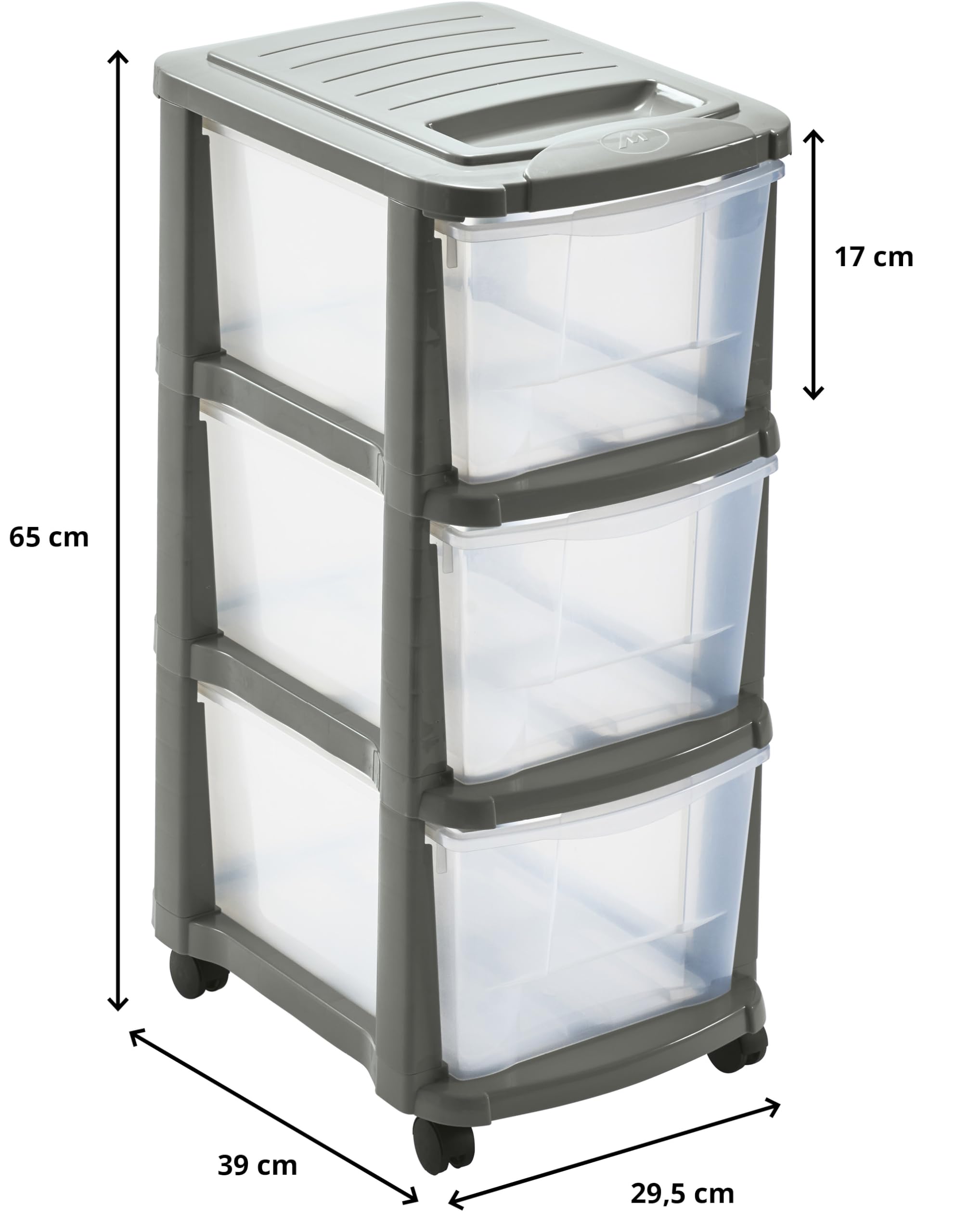 M home by Mazzei Mondex PLS6240, Gris Sable, 29,5 x 39 x 65 cm