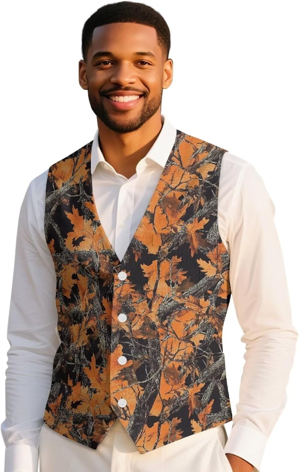 Lightweight Suit Vest for Men Slim-Fit Mens Waistcoat for Party Casual V-Neck Mens Suit Jackets with Pockets