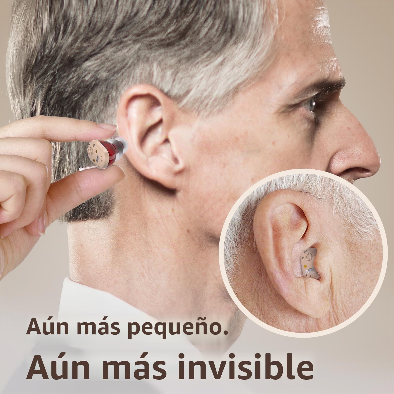 Dispositivos de sonido recargable con caja de carga- Encendido/apagado automático, volumen ajustable, diseño discreto, energía durante todo el día