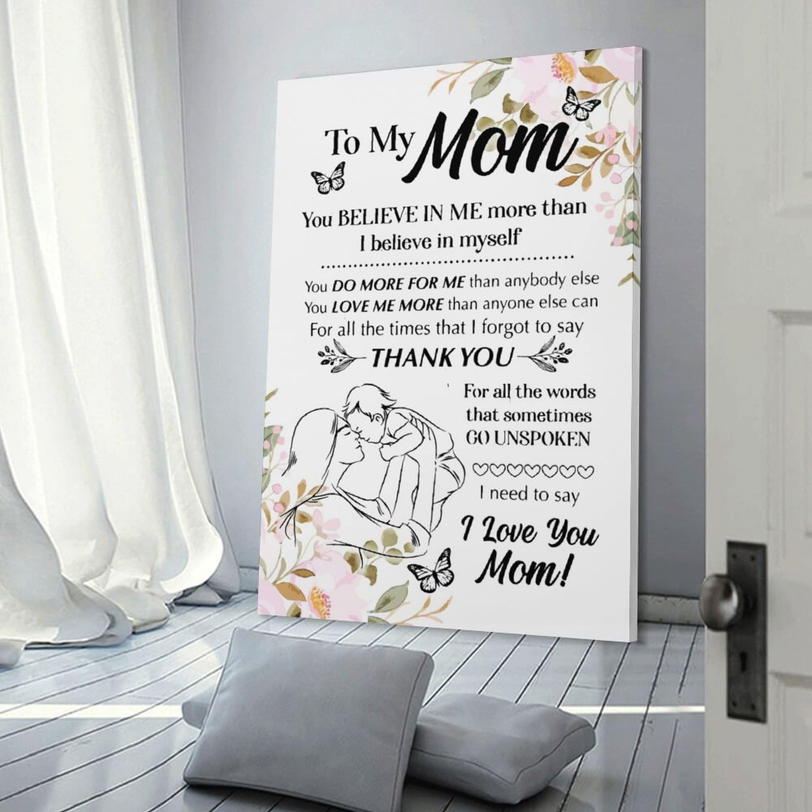 Junmoney To My Mom Gift Wall Picture Print 12x18inch(30x45cm), for Home Walls, Creative Rooms Or Shared Spaces, Stylish Home Artwork for Focal Walls