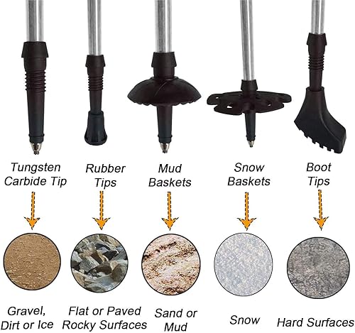 Miniatura 5 de Aihoye Bastones de senderismo plegables, paquete de 2, ligeros, antigolpes, ajustables para hombres y mujeres