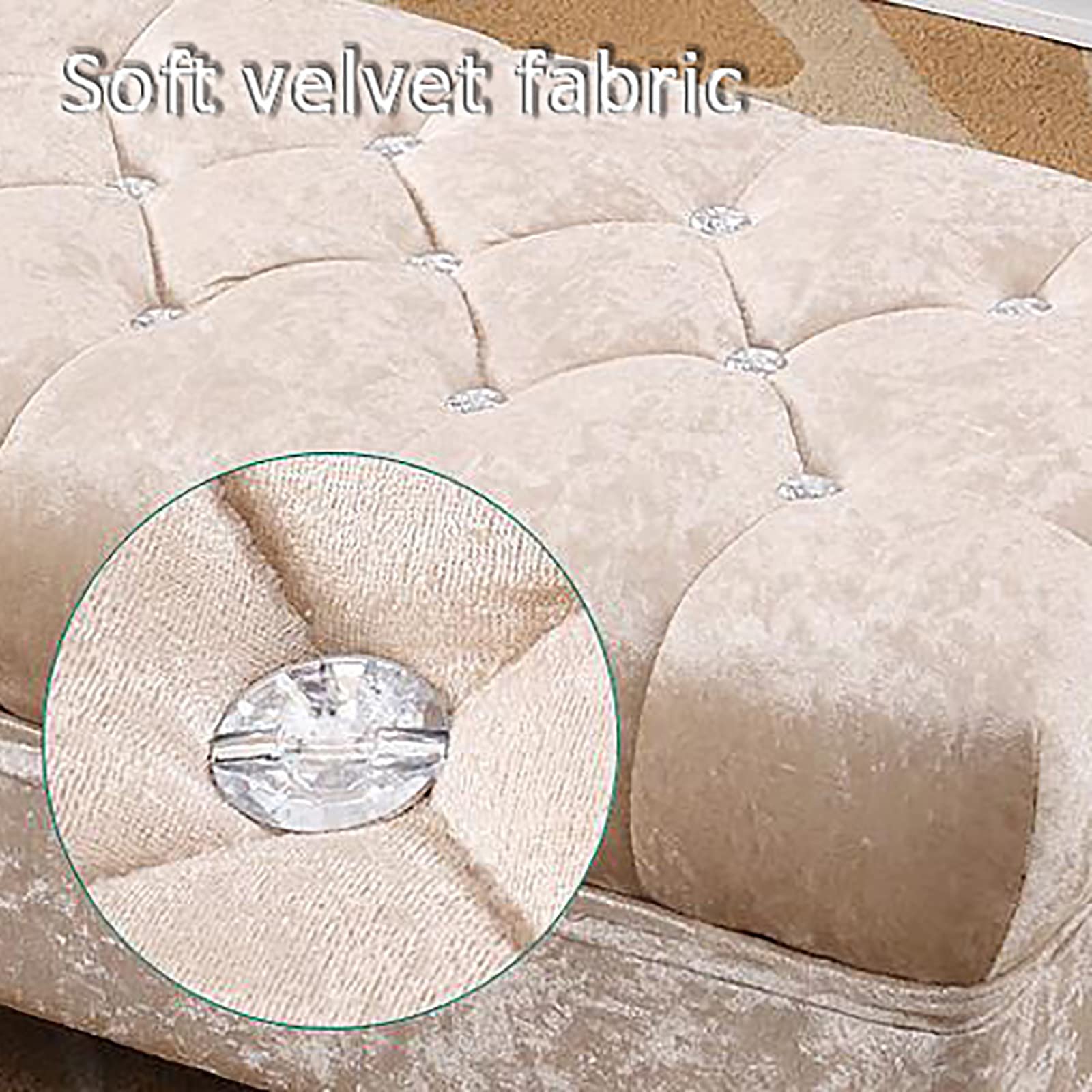 Banco de Almacenamiento tapizado en Terciopelo, otomana Rectangular de Felpa con Patas de Madera, baúl Acolchado con Tapa, Banco de Zapatos, Taburete para pies con Tapa elevable pa