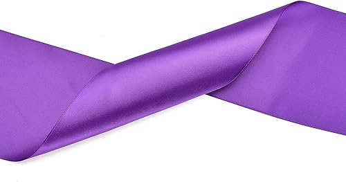 Miniatura 3 de YAMA Rollo de cinta de satén de doble cara, cinta de manualidades de color sólido de 4 pulgadas de ancho, ideal para banda de silla, lazo, costura y