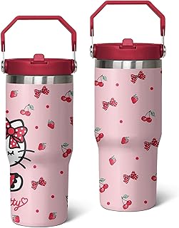 Tumbler for Adults Water Bottle Double Wall Cups for Kids 20 oz Pink Coffee Mug Stuff Cat Insulated Cup Gifts for Girl Women