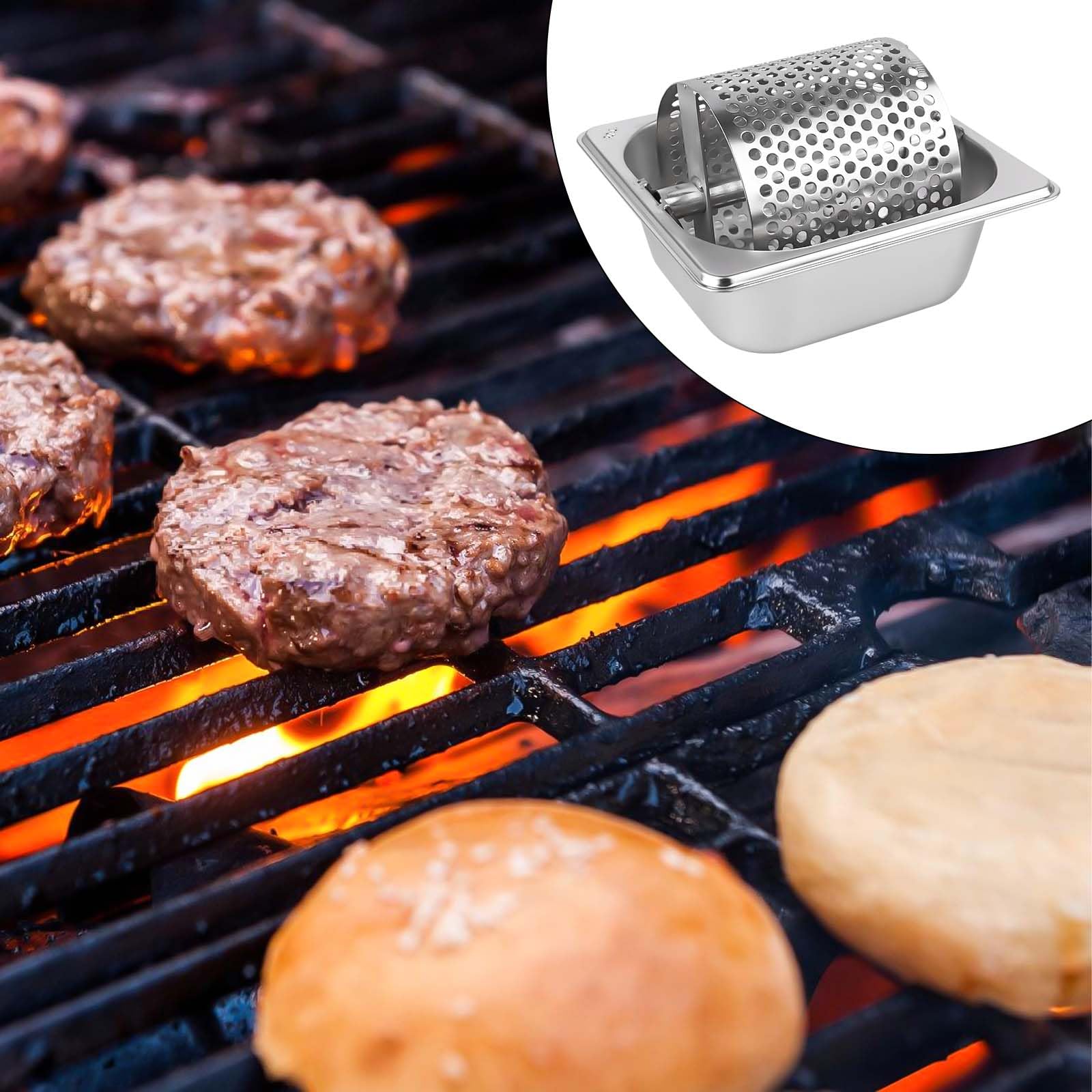 Rullo per burro in acciaio inox, 18 x 16 x 10 cm, resistente distributore di burro, strumento rotante, riutilizzabile per casa, negozio, pane di mais, bistecca