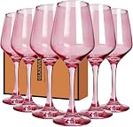 Wine Glasses Set of 6, 12oz Classic Stemmed Glasses, Thick & Clear, Dishwasher Safe Stemware for Red or White, Gift for Party, Holiday, Anniversary, Restaurant, Home Bar, Daily Use