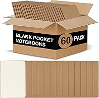 ZCZN 60 Pack Kraft Pocket Notebooks Bulk - 3.5x5.5" Mini Blank Journals, 30 Sheets/60 Pages for Notes, Drawing, Planning